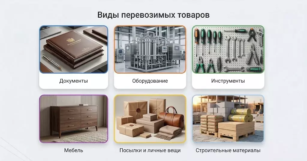 Блок с видами перевозимых товаров